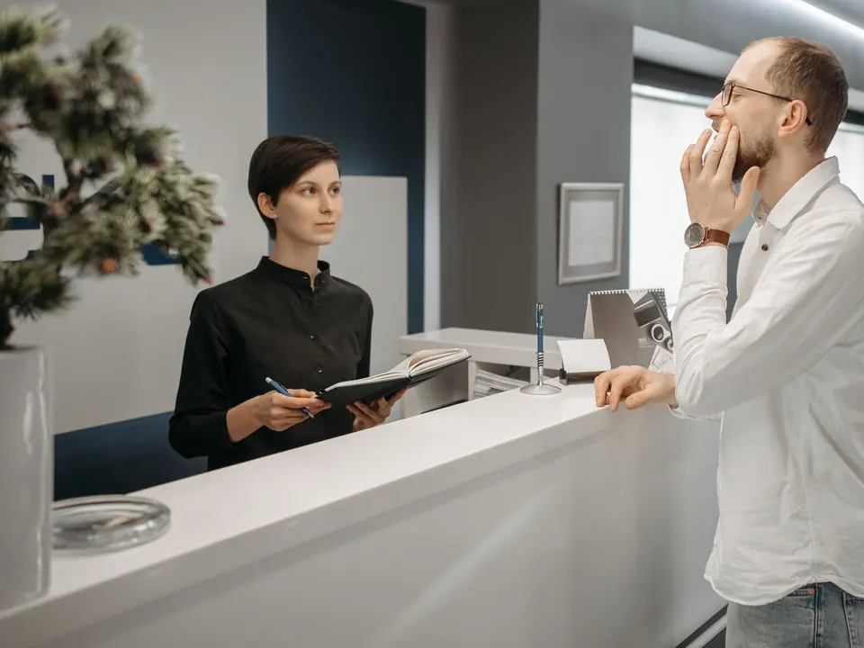 Reception desk of a medical practice