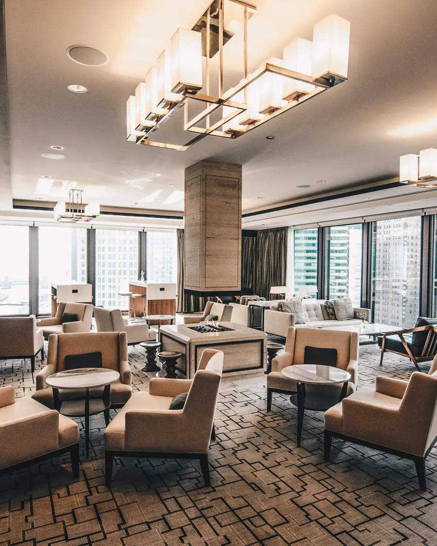 Hotel lounge with armchairs